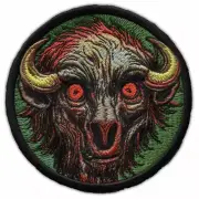 Bison Patch Iron-on Applique Apocalypse Badge Zombie Wild Animal Mutated Scary