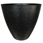 Northcote Pottery BLACK TERRAZZO SELF WATERING PLASTIC POT- 30cm, 37cm Or 48cm