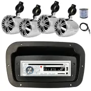 Pyle Marine CD Radio, Adapter,Spa Bezel, Ant, Wire, 4x 2.25" 10W Chrome Speaker