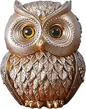 Artpaul Owl Statue Home Decor Small Owl Figurines Shelves Decorations for Home Office Living Room Decor Gifts for Owl Lovers (Gold) JK-02