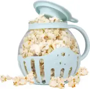 Glass Microwave Popcorn Popper, Jar w/Silicone Lid, Dishwasher Safe, Without BPA
