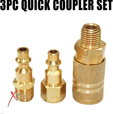 3Pc Brass Air Quick Coupler Set