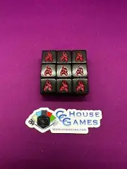 Legion Premium Supplies Iconic Fire Black & Red D6 Dice Set of 9 *CCGHouse*