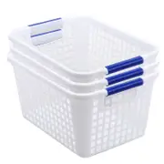 3PCS Storage Baskets Multi Purpose Space Saving 22cm