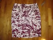 NWT Ann Taylor LOFT Grape Purple White Leaves Print Pencil Skirt Size 12 Curvy