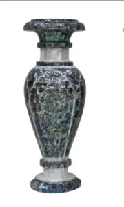 16'' Marble Flower Vase Pot Mosaic inlay Stone random paua shell decor home