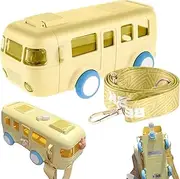 Bus Water Bottle for Kids 500ml Food Grade Detachable Washable Kids Water Bottle with Straw & Adjustable Strap for School, Outing