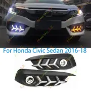 For Honda Civic Sedan 2016-18 K Fishbone LED DRL COB Angel Eyes Fog Lights