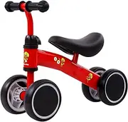 Kids' Balance Bikes, Cartoon 4 Wheels Balance Bike Without Pedals, Height Adjustable Ride On Toys, Toddler Bike for 1-6 Years Old Boys Girls (Duck)