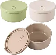 3Pcs Silicone Food Storage Container Airtight Snack Container Microwave Freezer Safe Baby Food Jar with Lid(Mixed color,3)