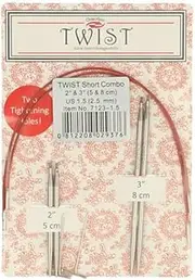 [ChiaoGoo] Knitting Needles US-1.5 (2.50 mm) Red Circular Stainless Steel Lace Tips with Tightening Hole