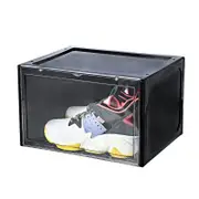Premium Shoe Box Storage Organizer Side Display BLACK