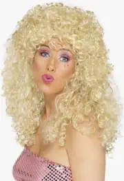 Women's Boogie Babe Wig Blonde Long Curly Costume