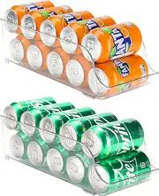 2x Refrigerator Organizer Can Dispenser Storage Holder Beverage Food Container