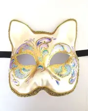 MULTI COLOR CAT VENETIAN MASQUERADE BALL MASK MARDI GRAS PARTY MASKS