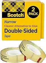 Scotch Double Sided Tape, 0.50 in. x 500 in., 2 Rolls/Pack