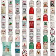 Cream Christmas Santa Sack Reindeer Kids Gift Bag 50x70cm Canvas Hessian Fast