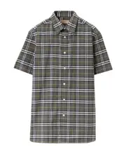 Short-sleeved plaid shirt XS Black