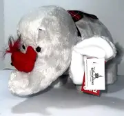 NWT Ganz Gray Elephant & Friend Red Bird 11" Plush Stuffed Toy Plaid Bow HX11511