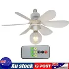 Ceiling Fan LED Lamp E27 Base 42cm Socket Fan Lamp Remote Control (White)