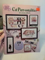 Cat Purr-sonalities Cross Stitch Booklet 1992 Gillum ASN 3588 Wipe Paws Nap Meow