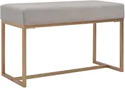 Bench 80 cm Grey Velvet Comfortable Seating Home Decor Furniture Indoor