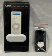 NEW ILOGIC PLUG IN SPEAKER FOR iPod nano PLUS BLACK SILICONE COVER