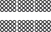 Black 9MM x 2.0mm Rubber Seals Oil Seal O Rings 72 PCS