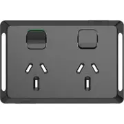 Clipsal Pro Series P3025C-BK - Double Power Point Skin Cover Only - Black