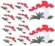 jojofuny 10pcs Mushroom Iron Patches Durable Clothing Repair Applique for DIY Crafts for Shirts Coats and Bags Easy to Use Material