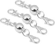 [BIGTEDDY] 5X Magnetic Lobster Clasp Hook Connector Buckle Necklace Bracelet Jewelry DIY (Silver)