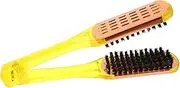ASAKKURA Hair Straightening Styling Comb Dual-sided Metal Brush for Salon Home Use