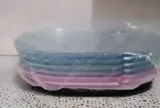 Tupperware Snack Plates Rainbow Picnic Stackable 6 Pc Set #1147 NOS Sealed