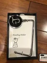 Silver Letter J Handbag Purse Hook Bag Caddy Tote Holder Portable Table Hanger