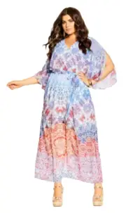 CITY CHIC Plus Size 20 Cassia Faux Wrap Tie Maxi Dress NWT $129