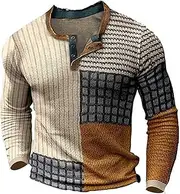[HWDDOM] Long Sleeve Shirt Men Button T Shirt Fashion Casual Mens Pullover Dress Shirts Slim Fit T Shirts for Men Slim