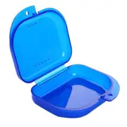 Denture Dental Case Guard Storage Orthodontic Retainer Box Teeth Mouth Blue