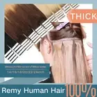 THICK Tape In Stick Glue Skin Weft 100% Remy Human Hair Extensions Full Head 24"