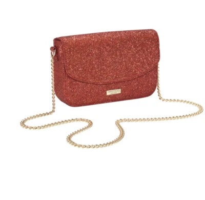 Jimmy Choo Perfume Small Size Shimmer Clutch-Crossbody-Evenning Bag In Red Color