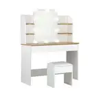 NNEED Dressing Table Stool Set Makeup Mirror 10 LED Bulbs