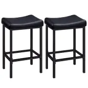 Bar Stools Set of 2 Bar Chairs Counter Height Stools Saddle Stools with Curve...
