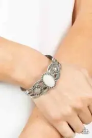 Paparazzi's "Solar Solstice" White Cuff Bracelet
