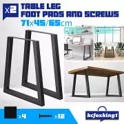 Set of 2 Table Legs Coffee Dining Table Legs DIY Metal Leg Black 65 X 71cm