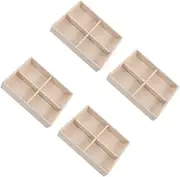DEARMAMY 4pcs Velvet Storage Tray Velvet Jewelry Box Jewelry Display Tray Jewelry Display Box Storage Drawer Jewlary Ring Tray Jewelry Tray for Dresser Ring Holder Display Flannel Beige