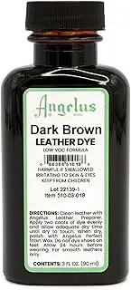 Angelus Leather Dye - Flexible Leather Dye for Shoes, Boots, Bags, Crafts, Furniture, & More 3oz (Dark Brown)
