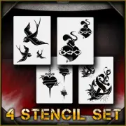 Tattoo Flash Set Airbrush Stencil Template Airsick