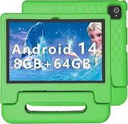 ITDULCET Kids Tablet, 10 Inch Android 14 Tablet for Kids, 8GB RAM 64GB ROM Octa-Core Fast Charge Battery with Shockproof Case, Bluetooth, WiFi, Child Lock, Dual Camera, GPS
