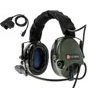 NNEOBA Silicone Earmuffs Tactical Headset with U94 PTT for Hunting and Military