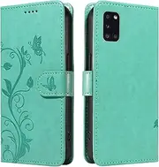 Case for Samsung Galaxy A31, PU Leather Magnetic Flip Folio Kickstand Card Holder Shockproof Protective Cover, Wallet Case for Samsung Galaxy A31, Green