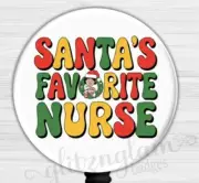 Fun Nurse Christmas Retractable Badge Holder, Holiday Badge Reel Gift -GG6651